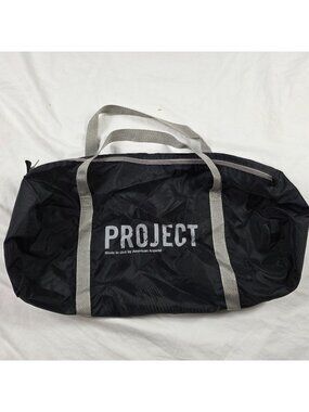 American Apparel Project Black Duffel Bag Gray Straps Gym Travel Bag USA
